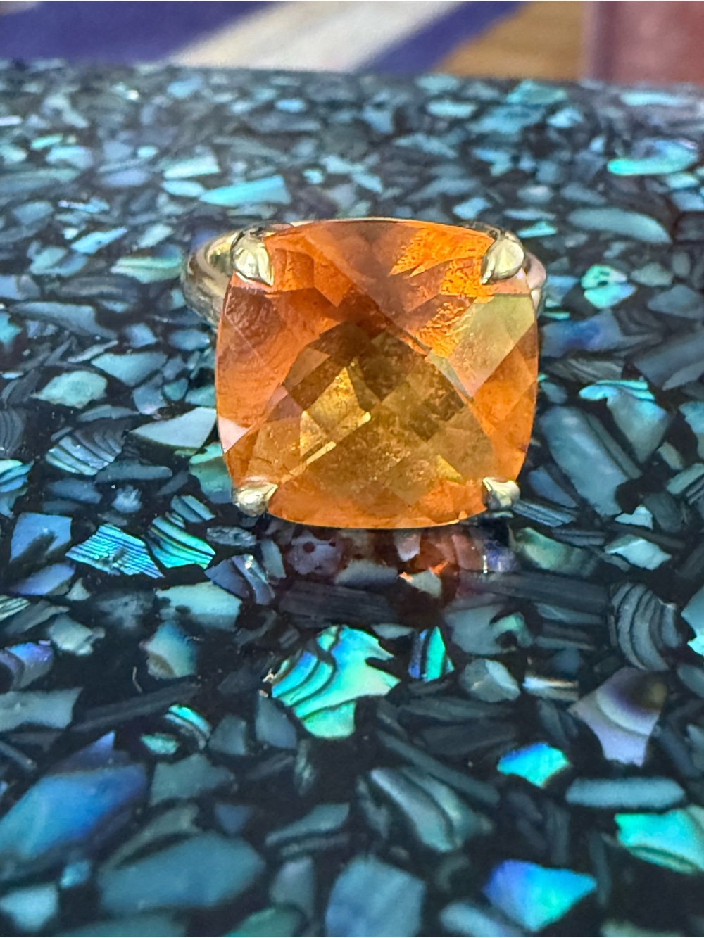Tiffany & Co. Cushion-Cut “Sparkler Collection” 18K + Citrine Ring